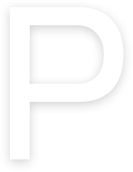 A white letter 'P' on a black background.